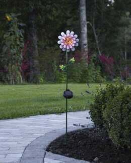 Solcelledekorasjon Pink Daisy Rosa