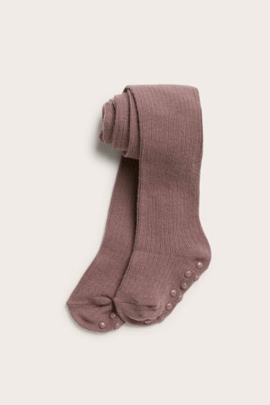 Newbie | Prążkowane rajstopy Ciemnoróżowy 50/56 | Ciemnoróżowy