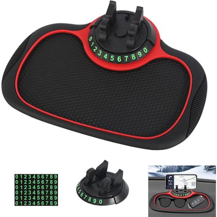 Bil Anti-Skli Matte Mobiltelefonholder Bil Dashbord Anti-Skli Matte Bil Anti-Skli Matte med 360 Graders Roterende Telefonholder