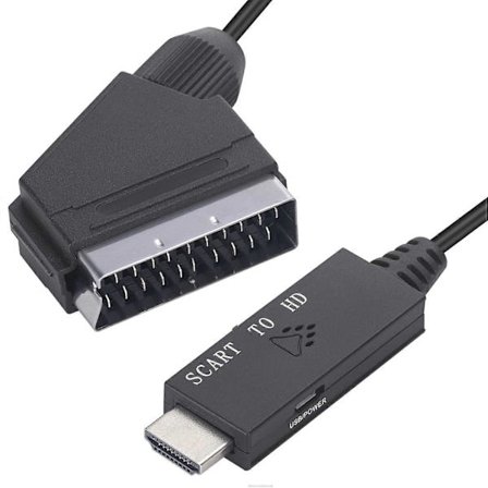 SCART till HDMI-omvandlare SCART in HDMI ut Video Ljudadapter för HDTV DVD