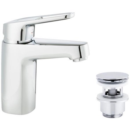 FM Mattsson Siljan 83535000 Tvättställsblandare med push down-ventil, Badrum