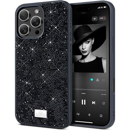 Til iPhone 16 Pro Max Cover Glitter, Mobilcover fra Bling & Co.-serien, Sparkle Diamant Krystal Bling Cover Beskyttelsescover til iPhone 16 Pro