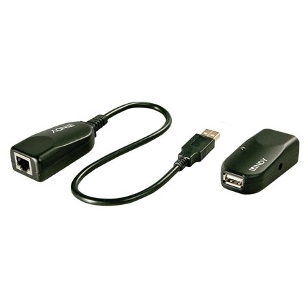 Lindy USB 2.0 CAT5 Extender (Transmitter and Receiver units) - USB-utvider - USB, USB 2.0