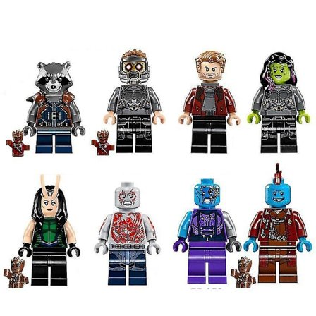 8pcs Superhero Raccoon Yongdu Star Star Nebula Small Tree Man Children Assembled Puzzle Building Block Minifigure Toy