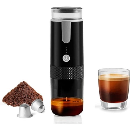 Espresso-maskin, Bärbar Kaffemaskin Kompatibel med K-Cup Kapslar och Handbryggare för Malet Kaffe,
