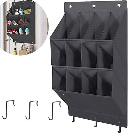 Skohenger, Organizer, Hengende Skohylle, Skohylle over dør, 12 Lommer, 600D, skooppbevaring