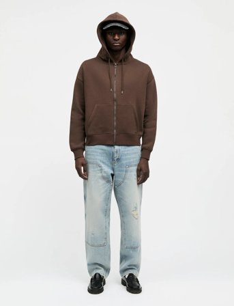 Mads Nørgaard Standard Luka Hoodie Zip Sweat - Brown - S