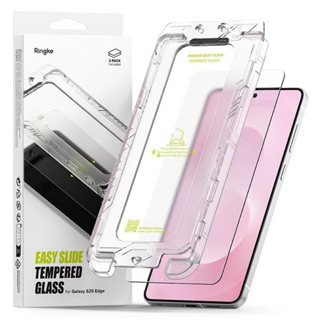 Ringke Easy Slide 2-pak hærdet glas til Samsung Galaxy S25 Edge - transparent