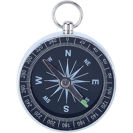 Kompas Metal Lommekompas Bærbar Nøjagtig Vandtæt Sølv Kompas til Udendørs Camping Vandreture