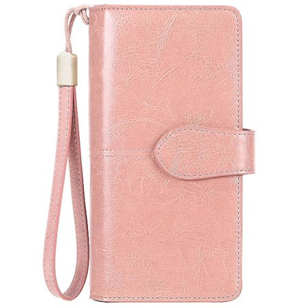 Lærveske for kvinner med RFID-beskyttelse, stor dameveske med mange rom