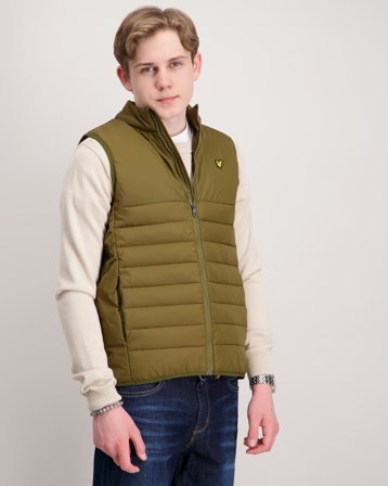 Lyle & Scott Leightweight Panel Gilet Grøn Veste Dreng - Kids Brand Store