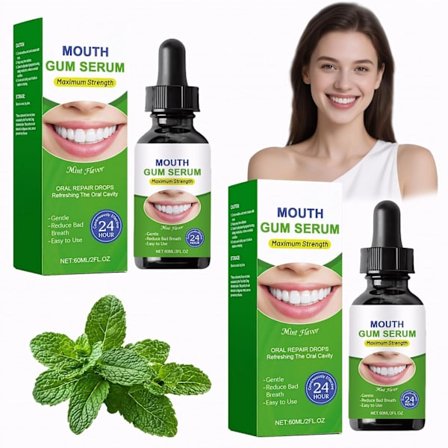 2 st Gum Restore Droppar, Tandköttsreparation för Tillbakadragande Tandkött och Fläckborttagning, Dålig Andedräkt Behandling för Vuxna, 