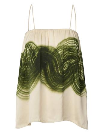 Swirl String Elastic Cami - Magny Designers Blouses Sleeveless Cream Rabens Sal R
