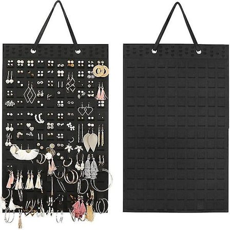 Korvakorujen säilytyspussi seinälle, musta