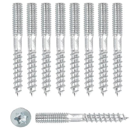 Pakkaus, jossa 10 kaksoiskierteistä ruuvia M8 X 60mm, kaksoiskierre tappi, huonekalujen kiinnitysruuvit, sinkitty teräs-CE db