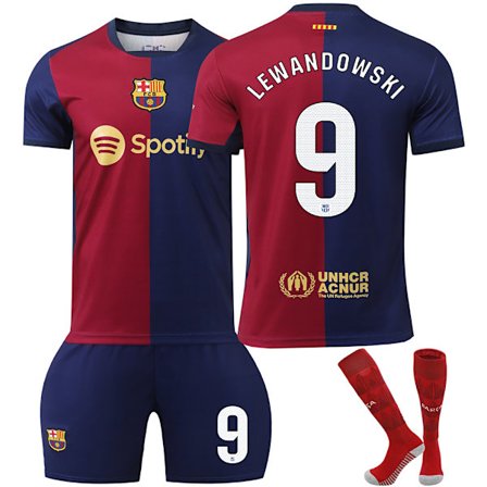 2425 Barcelona football jersey No. 9 Lewandowski home jersey set