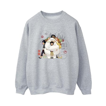 Disney Dam/Kvinnor Big Hero 6 Baymax Gruppkram Sweatshirt M S