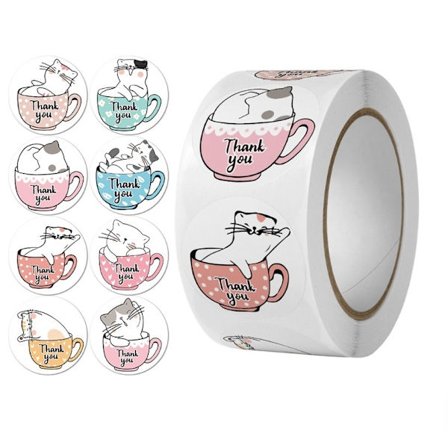 500 st Stickers Klistermärken Självhäftande Etiketter -Thank You