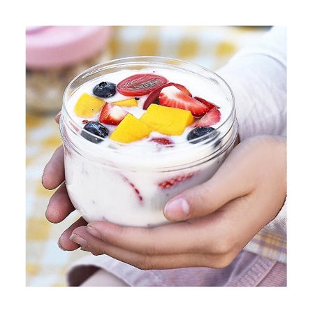 Overnight Oats Behållare med Lock och Sked, 20 Oz Lufttät Havregryn Behållare Plastförvaring