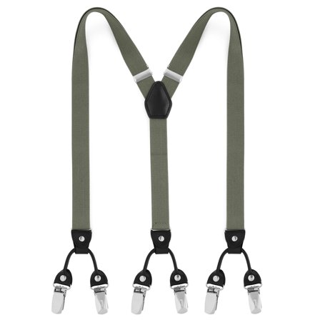 Wąskie szelki w kolorze węgla dla mężczyzn - Szelki na klipsy