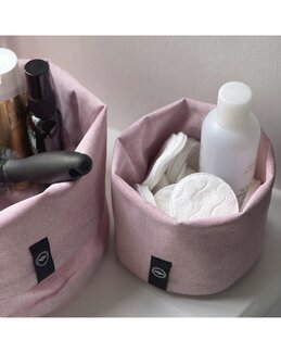 Förvaringskorg av textil Ljusrosa - ø 20cm - Recycled by Wille