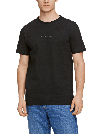 Lindbergh print tee S/S T-shirts Herr Svart XL