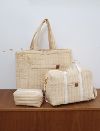 Fabelab Quilted Toiletry Bag - Wheat - Coral - ONE SIZE