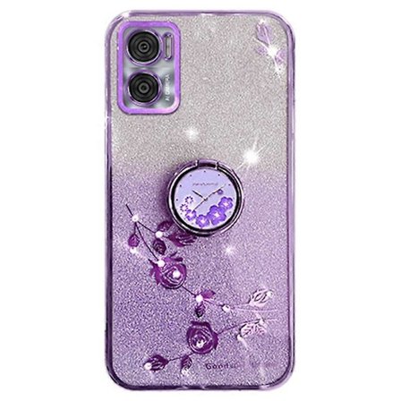For Motorola Moto E22 4G/E22i 4G TPU Ring Deksel Stativ Glitter Telefon Deksel