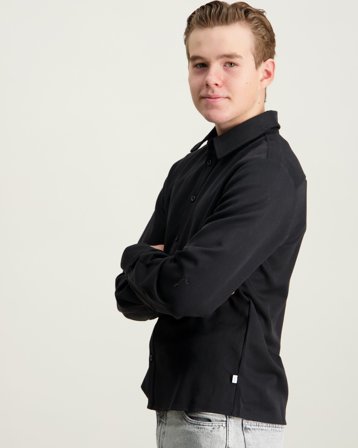 Grunt GRArne LS Shirt Jacket Sort Skjorter Dreng - Kids Brand Store