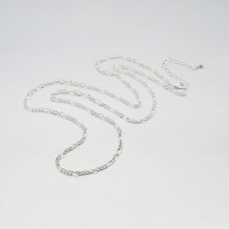 Unisex 75cm lang sølvbelagt Figaro-kjede 3 mm bred.