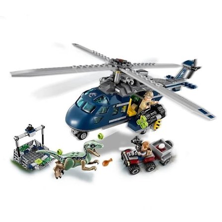 The Dinosaur World Blue's Helicopter Pursuit With Action Figures Bricks Toys Building Blocks Sets Toys Gifts For Children