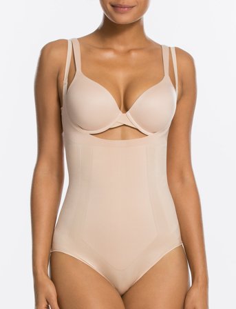 Spanx Spanxsculpt Oncore Open-Bust Brief Bodysuit - Beige - XL