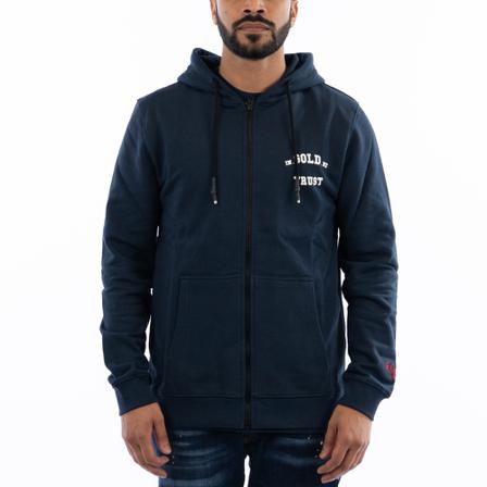 In Gold We Trust, Hoodie Blauw, Heren, Maat:XL