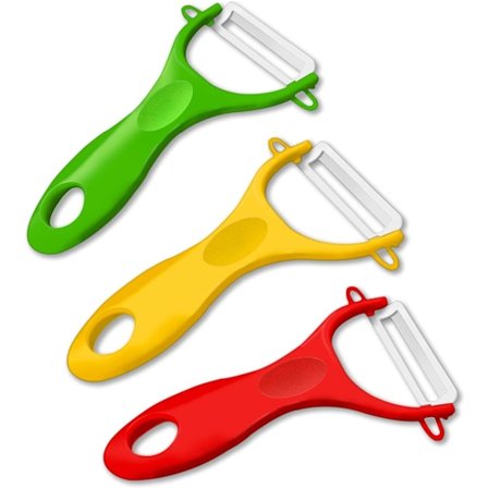 Premium Keramisk Potatisskalare Plast Handgjord - 3-delars set