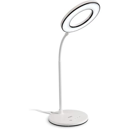 Miady LED-bordlampe 6w 48 LED'er bordbelysning, 3 farvetemperaturer X 4 lysstyrkemodus, øjenvenlig, dæmpbar kontor svanehalslampe med adapter, Sen