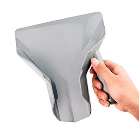 Grå Slitstark Plast Pommes Frites Lastare Chip Packing Spade grå Dubbelhandtag