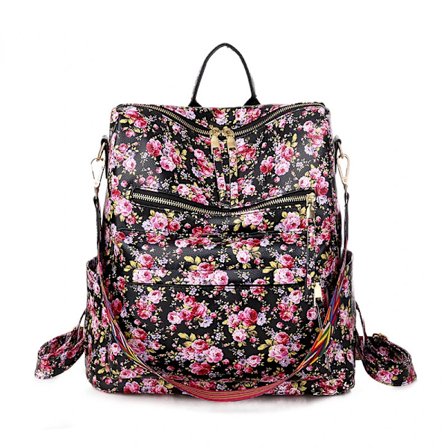 Retro Stor Kapacitet Ryggsäck Dam PU Läder Ryggsäck Dam Reseryggsäckar Axelväskor Skolväskor Mochila Rucksack~01384