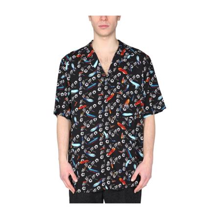 Marcelo Burlon Short Sleeve Shirts Sort, Herre Skjorter