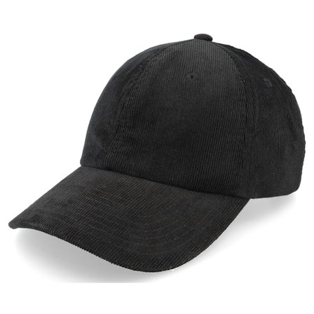 Beechfield - Heritage Cord Black Dad Cap Unconstructed Black Cap - @ Hatstore