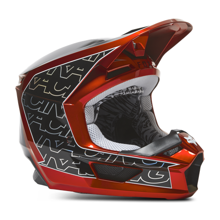 Casco Cross Bambino Fox Racing YTH V1 Peril Rosso Fluo YS