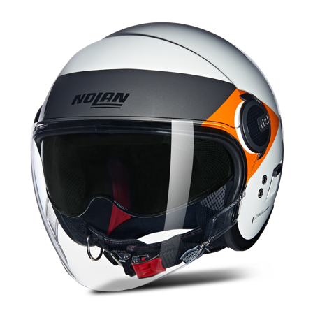 Nolan N21 Visor Öppen Hjälm Vit/Svart/Orange M
