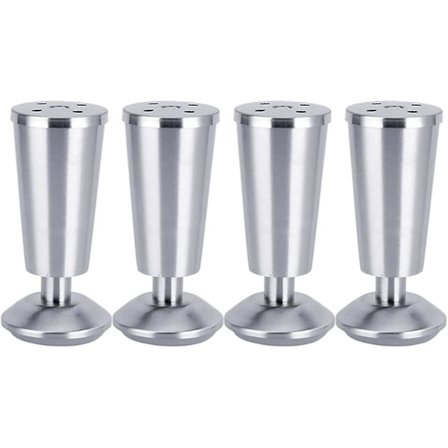 4 stk. Tykke Rustfrie Stål Møbelben Justerbare Kopform Skabe Ben Sofa Fødder