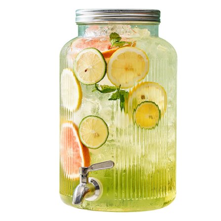 6L Drikkevare Dispenser med Hane - Punch Fontæne - Kold Bryg Cocktail Vandflaske