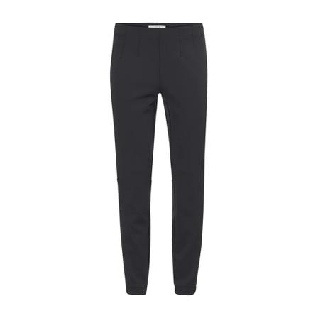 Yaya, Yaya Broek Scuba tregging met rechte pijp, een rits en naaddetail - Phantom Zwart, Dames, Maat:L