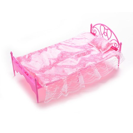 IC 1 set enkel säng för Barbie Dollhouse Möbler & Kudde säng
