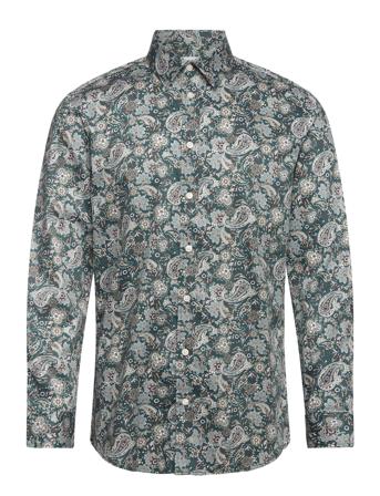 Slhslimsoho-Aop Mix Shirt Ls B Skjorte Business Kakigrønn Selected Homme*Betinget Tilbud