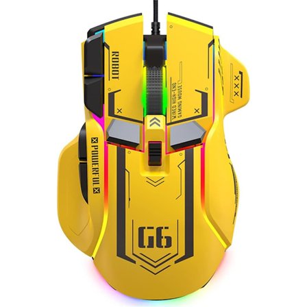 Ergonomisk Gaming Mus - Tilpasselig, Komfortabel og Præcisionsstyret, Ledningsforbundet RGB Gamer Mus med 10 Programmerbare Knapper