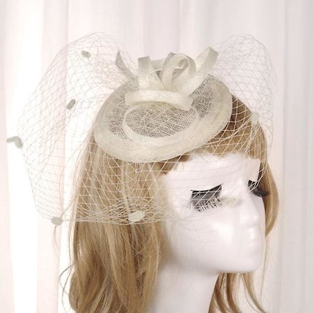 Dame Fascinator Penny Mesh Hatt Fjær Penny Mesh Hatt for Cocktail Bryllupsfest