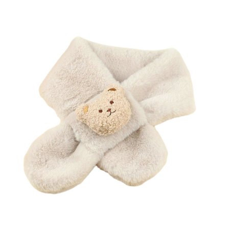 Varmt barneskjerf tegneserie jente baby skjerf mykt barneskjerf høst vinter barn bjørnemønster skjerf for kaldt vær khaki