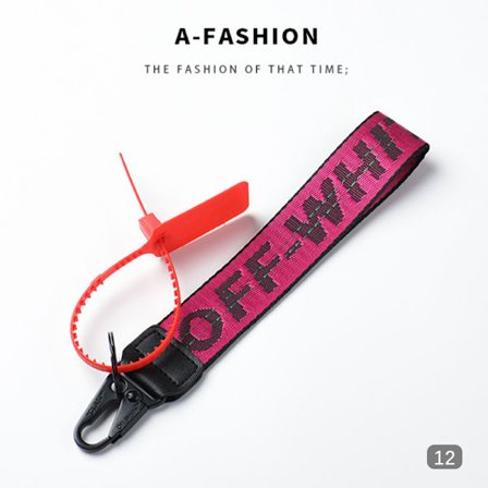 Off-White inspirert nøkkelring Lanyard industriell belte håndleddsstropp